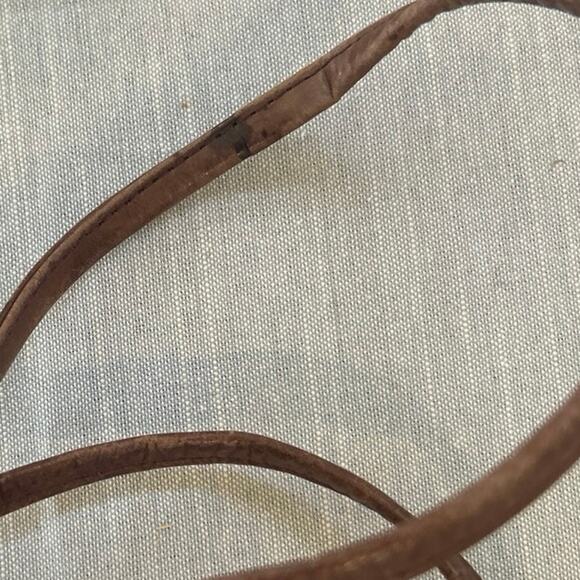 Brown Boho Western Cross Shoulder Saddle Purse Suede Leather - Picture 10 of 10